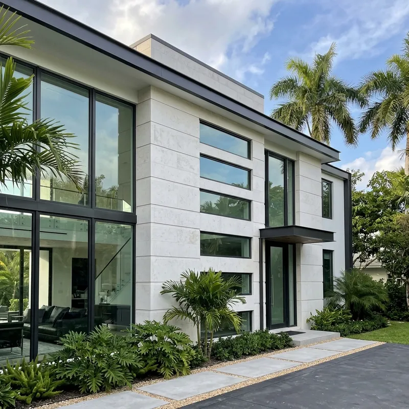 Commercial stone cladding project in Miami