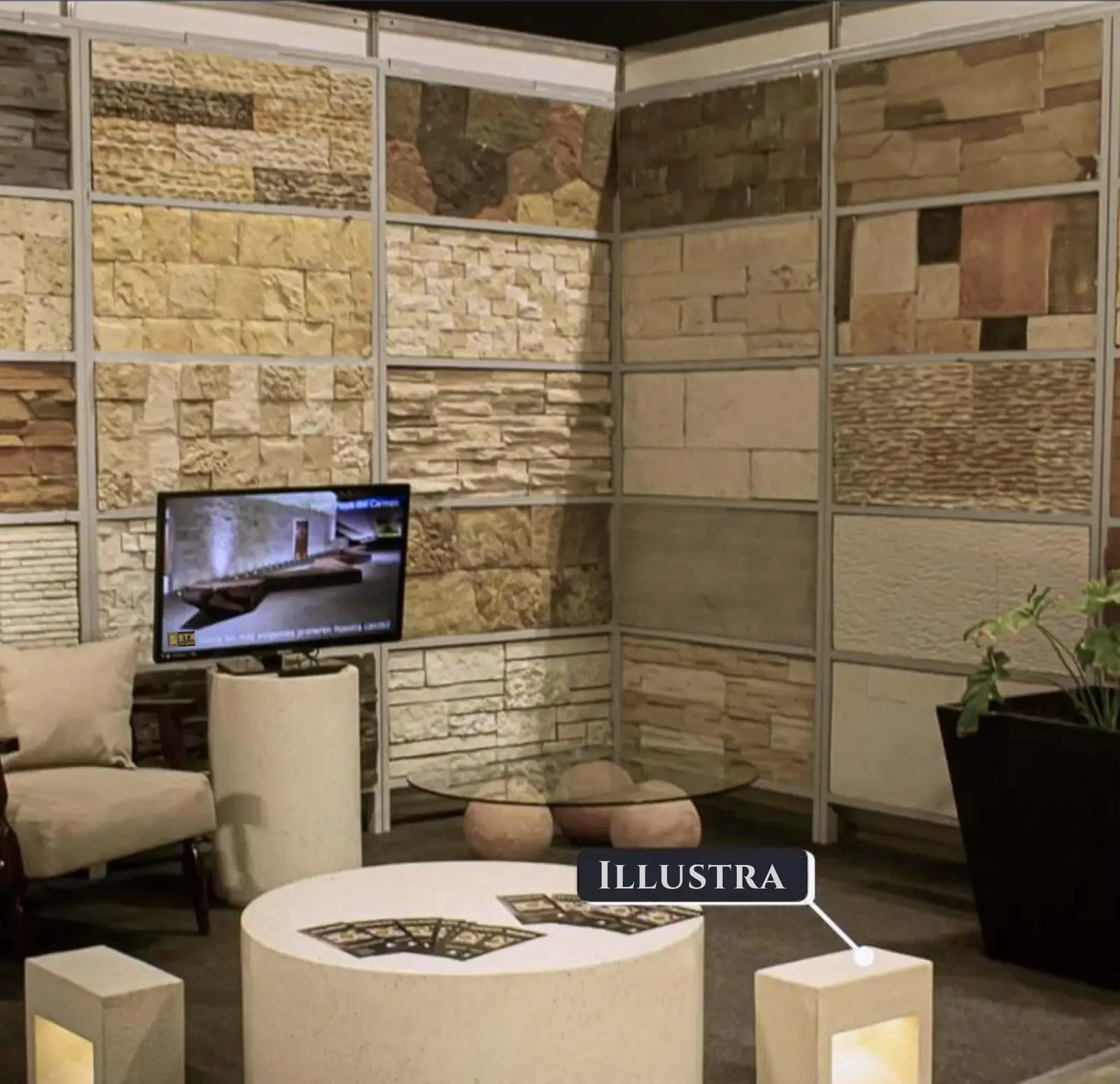 Illustra used on a interior living room — cladding supplied in Miami, FL