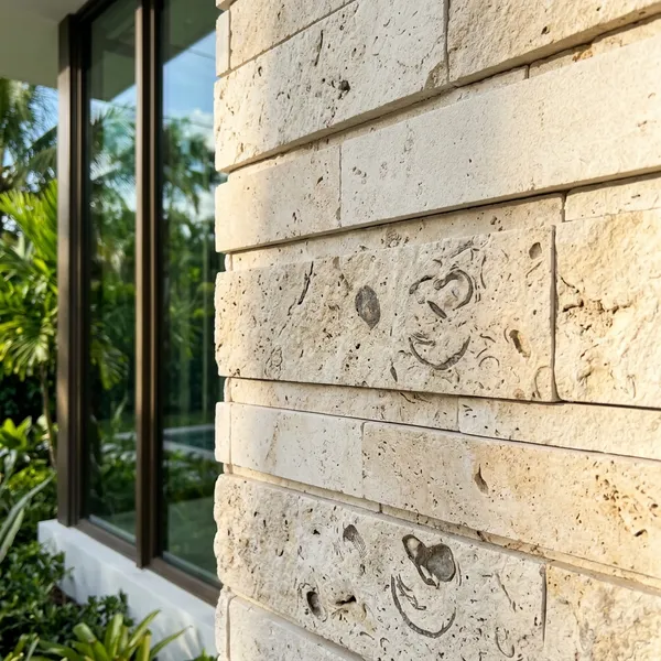 Natural stone veneer detail in Miami