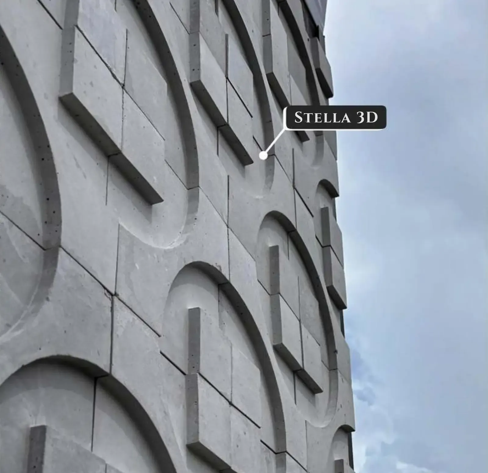 Stella 3D used on a curved building facade — cladding supplied in Miami, FL